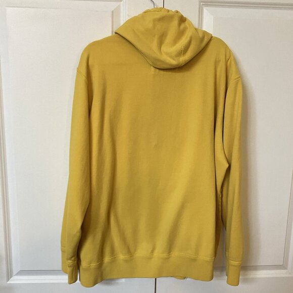 Y2K American Eagle Hoodie Mens XXL Yellow Pullover Spellout Logo - Picture 2 of 7